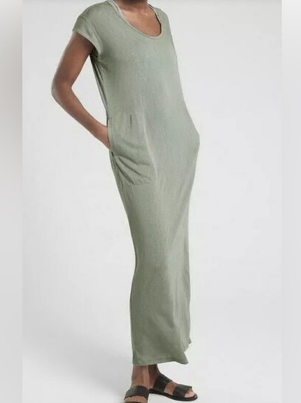 Athleta Martinique Maxi Dress Sage Green Women's Size XS Minimalist Summer Beach